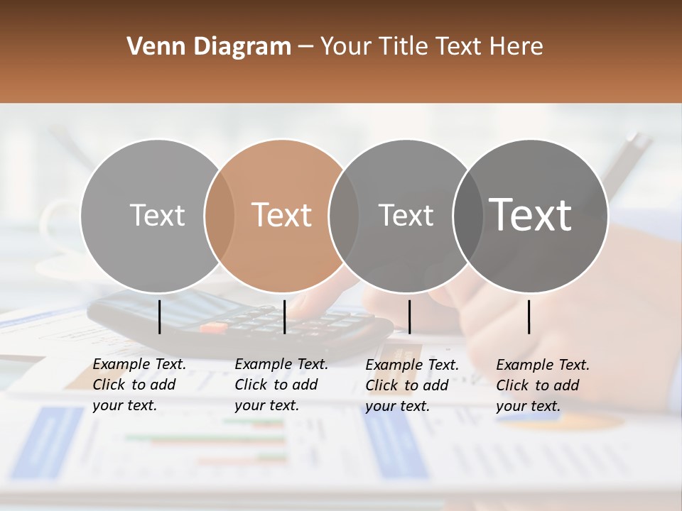 A Person Writing On A Piece Of Paper With A Calculator PowerPoint Template