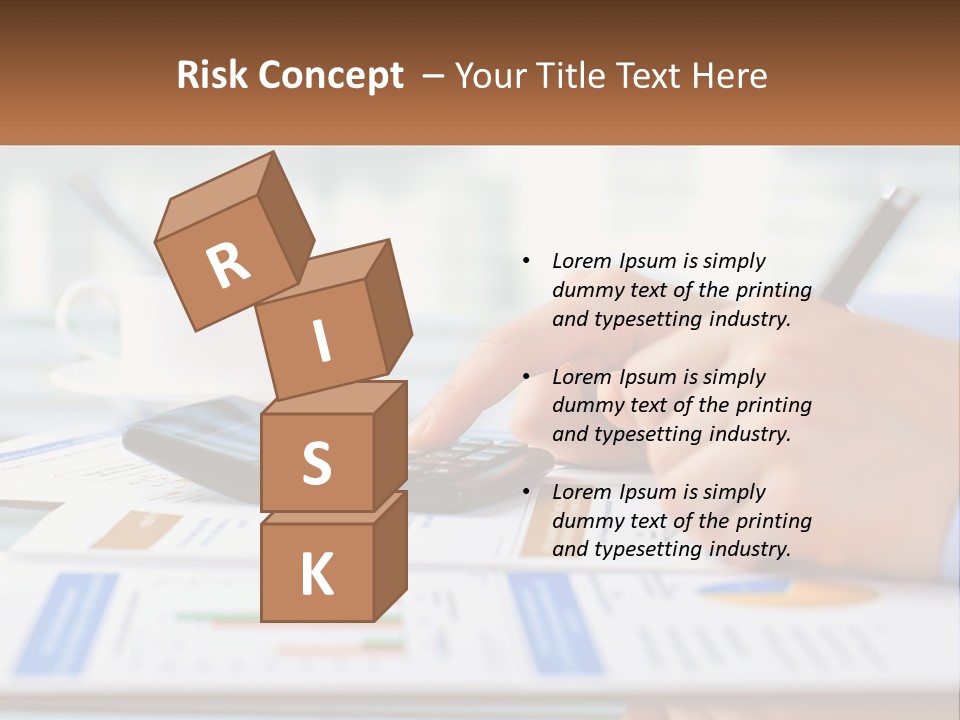 A Person Writing On A Piece Of Paper With A Calculator PowerPoint Template