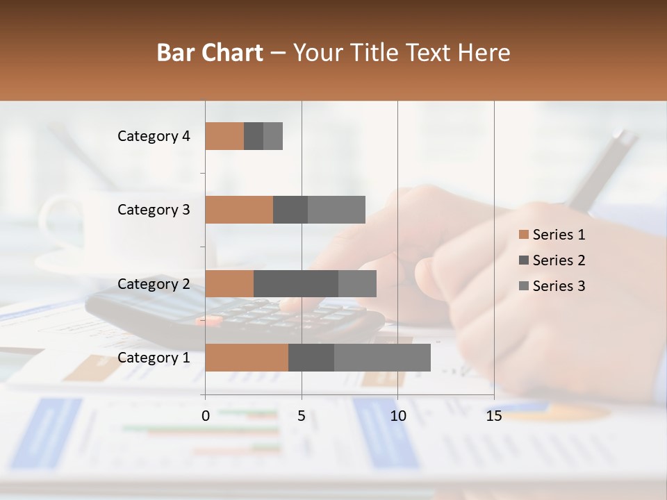 A Person Writing On A Piece Of Paper With A Calculator PowerPoint Template