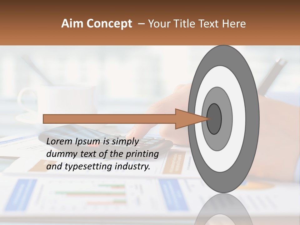 A Person Writing On A Piece Of Paper With A Calculator PowerPoint Template