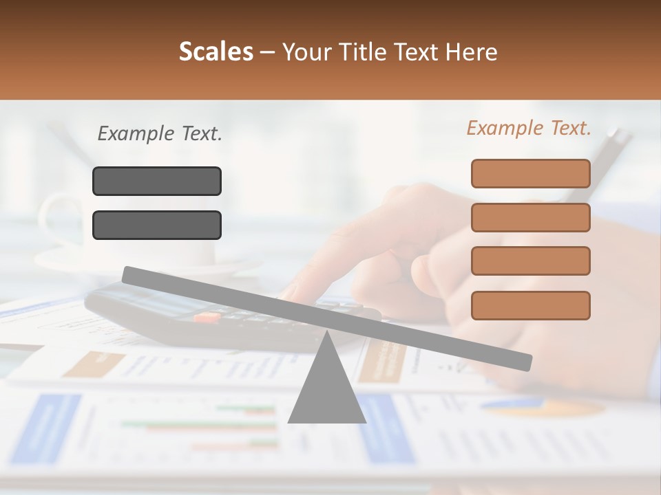 A Person Writing On A Piece Of Paper With A Calculator PowerPoint Template
