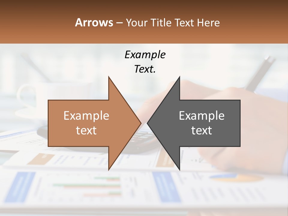 A Person Writing On A Piece Of Paper With A Calculator PowerPoint Template
