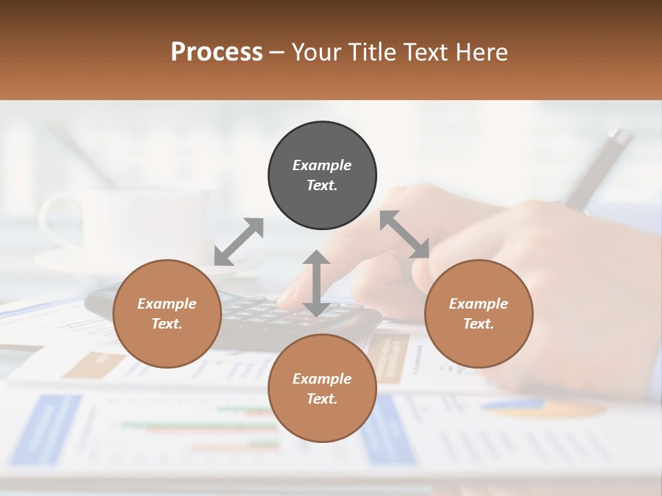 A Person Writing On A Piece Of Paper With A Calculator PowerPoint Template