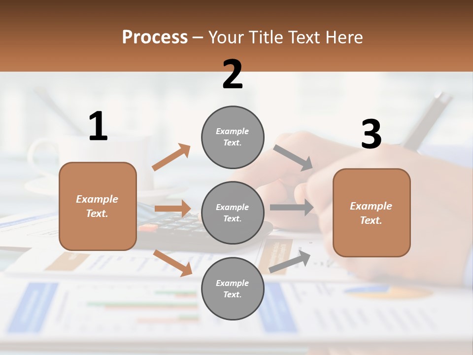 A Person Writing On A Piece Of Paper With A Calculator PowerPoint Template