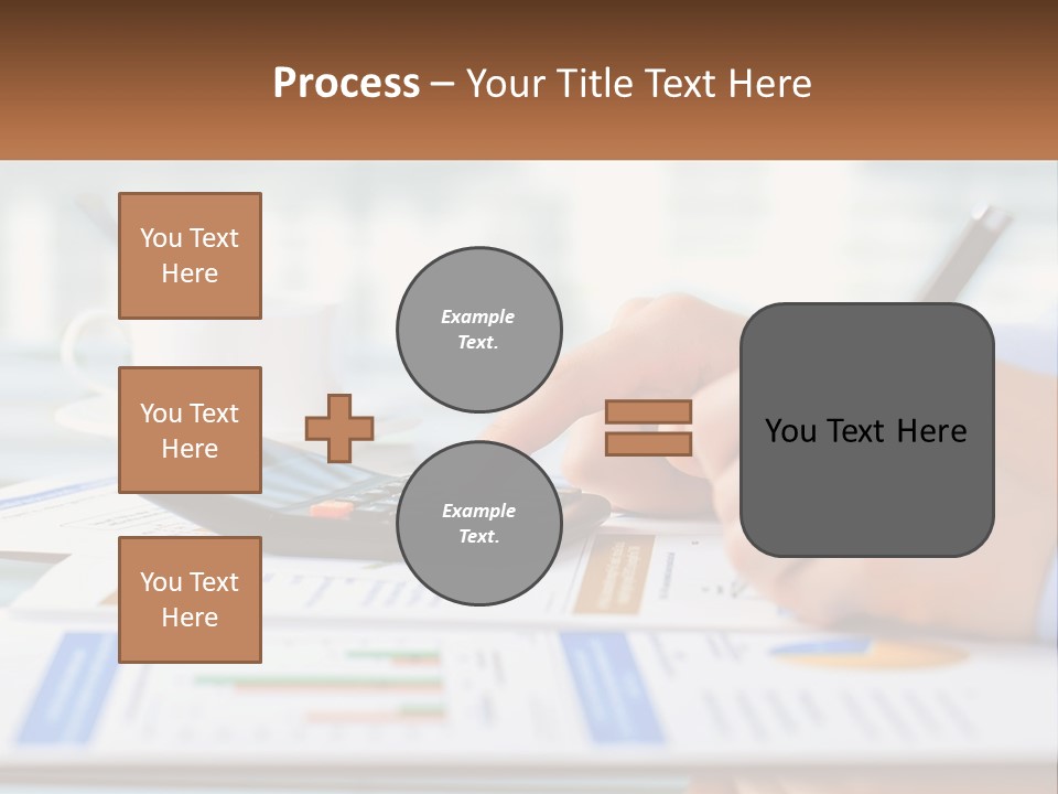 A Person Writing On A Piece Of Paper With A Calculator PowerPoint Template