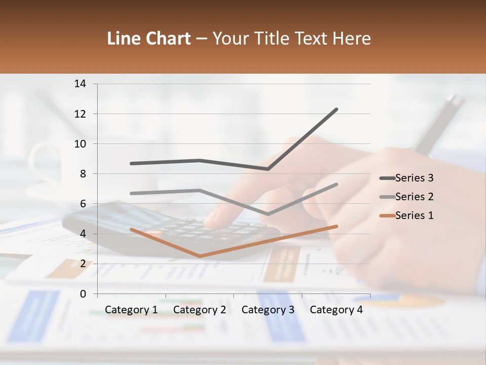A Person Writing On A Piece Of Paper With A Calculator PowerPoint Template