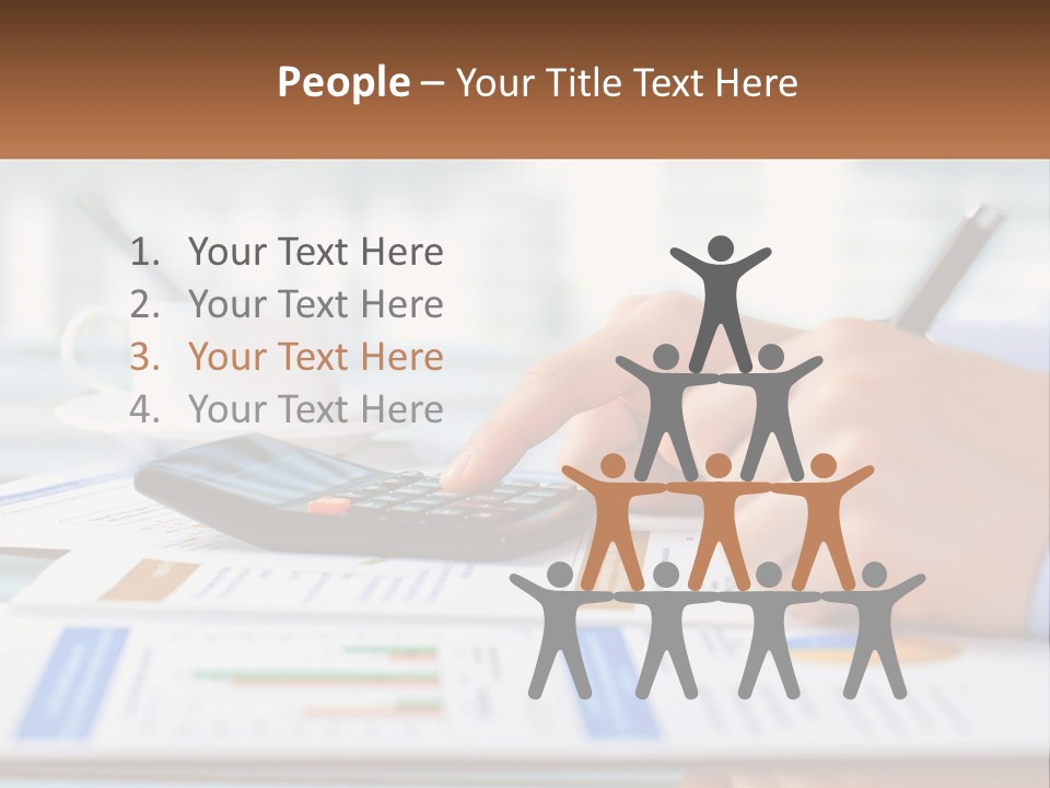 A Person Writing On A Piece Of Paper With A Calculator PowerPoint Template