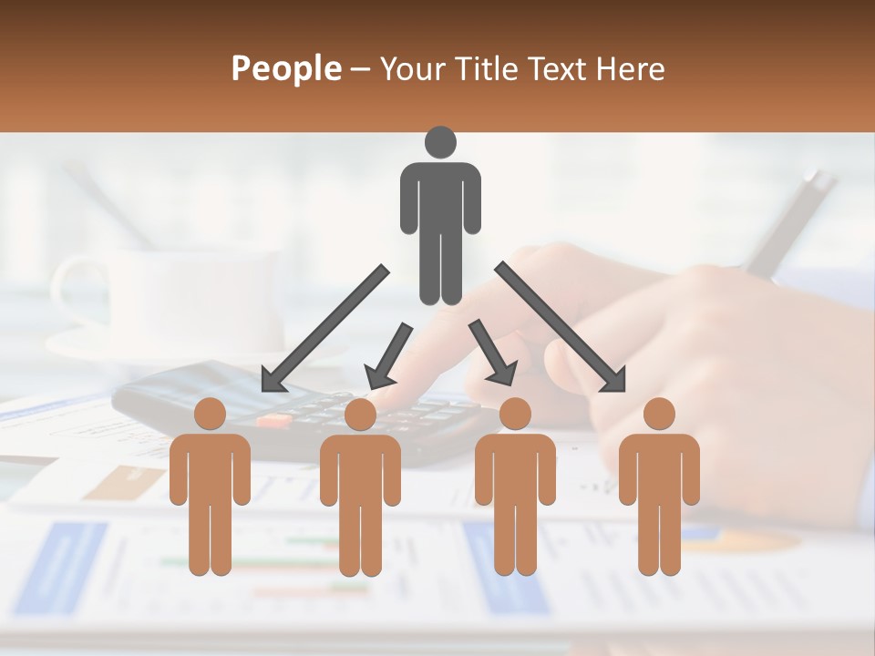 A Person Writing On A Piece Of Paper With A Calculator PowerPoint Template