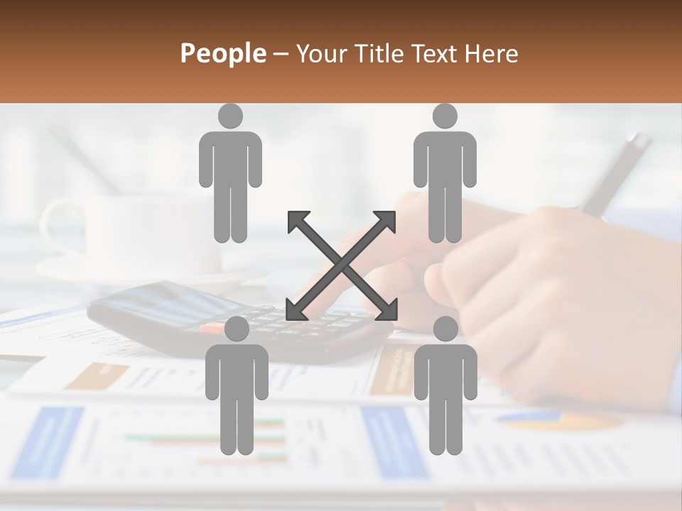 A Person Writing On A Piece Of Paper With A Calculator PowerPoint Template