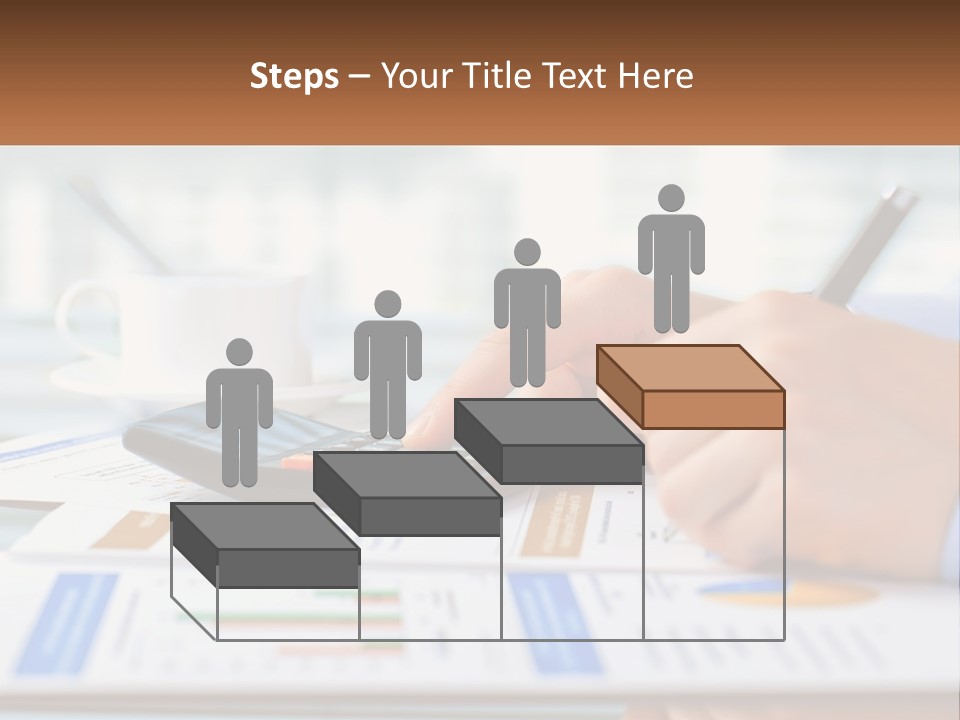A Person Writing On A Piece Of Paper With A Calculator PowerPoint Template