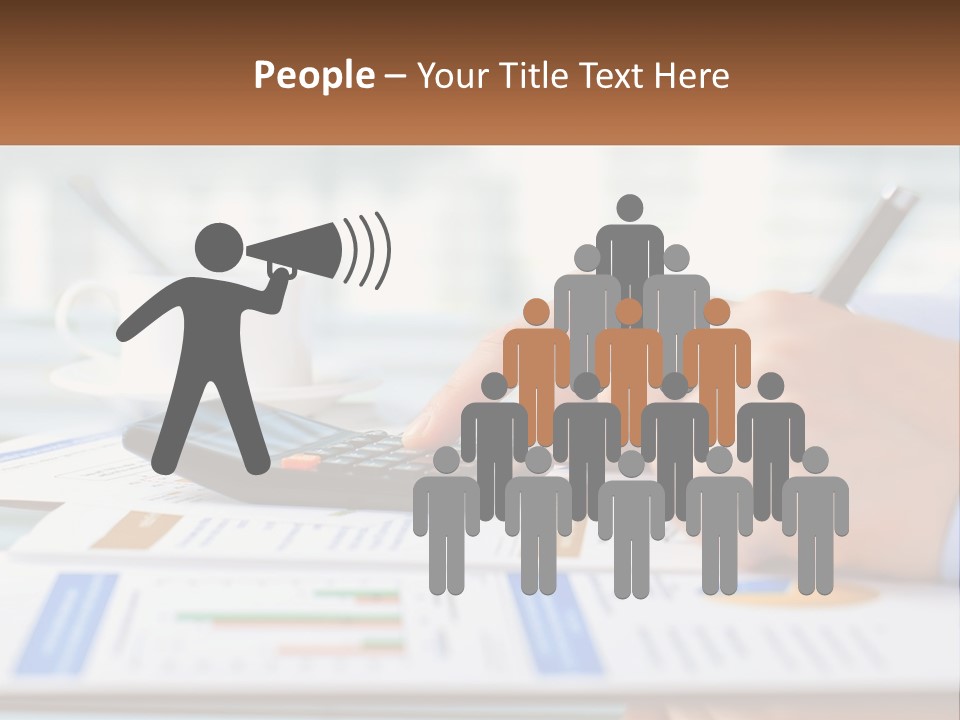 A Person Writing On A Piece Of Paper With A Calculator PowerPoint Template