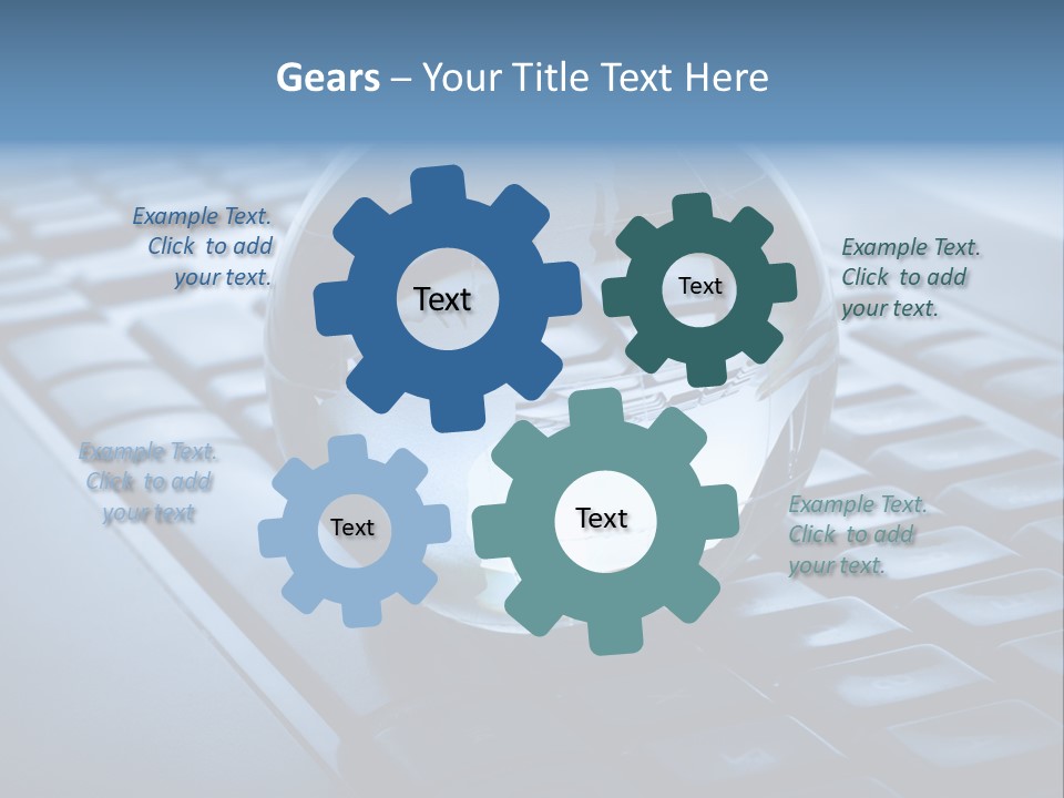 A Globe On Top Of A Computer Keyboard PowerPoint Template