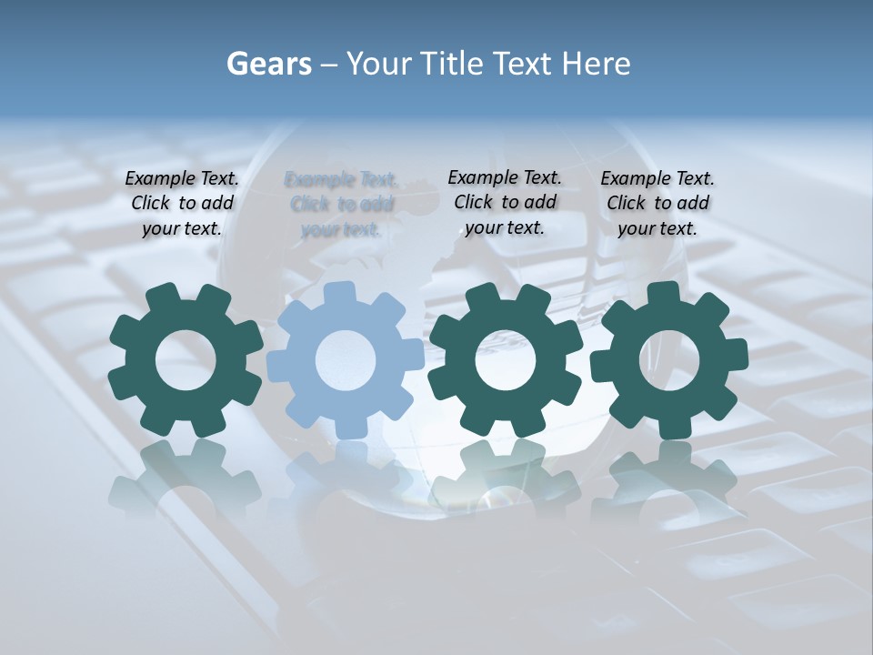 A Globe On Top Of A Computer Keyboard PowerPoint Template