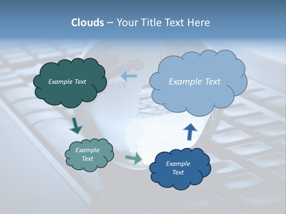 A Globe On Top Of A Computer Keyboard PowerPoint Template