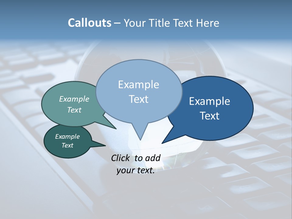 A Globe On Top Of A Computer Keyboard PowerPoint Template