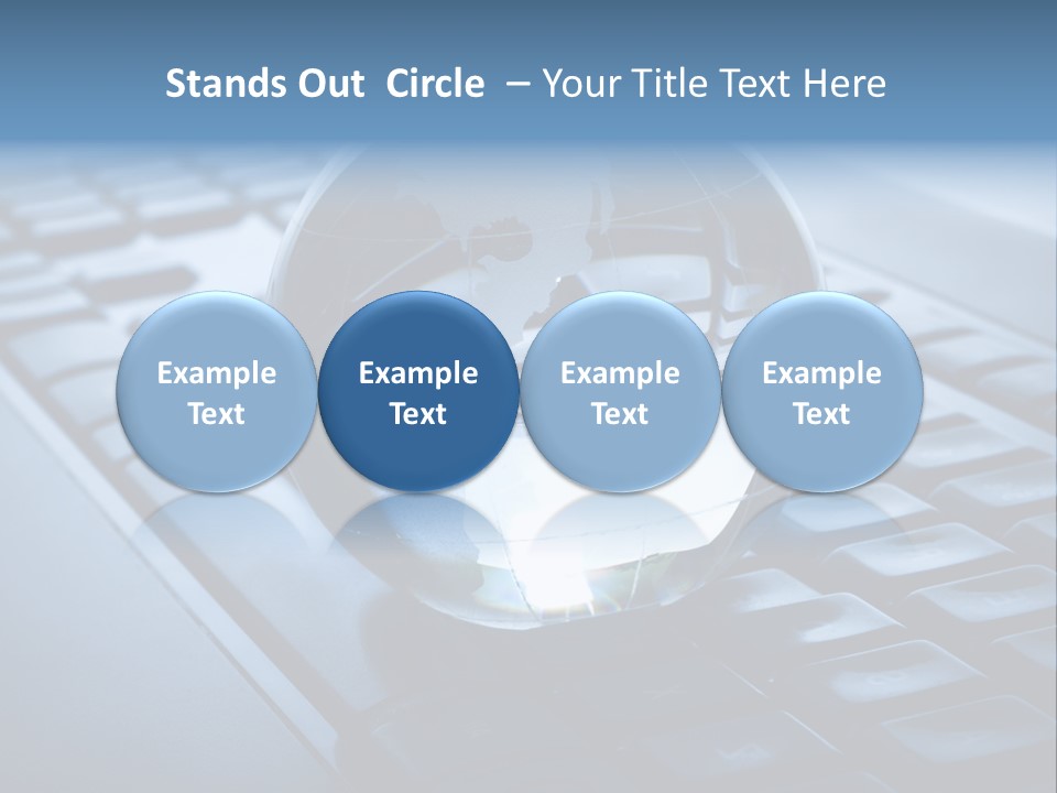 A Globe On Top Of A Computer Keyboard PowerPoint Template