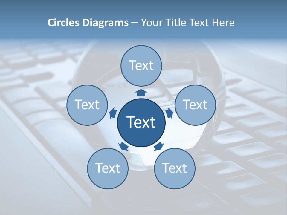 A Globe On Top Of A Computer Keyboard PowerPoint Template