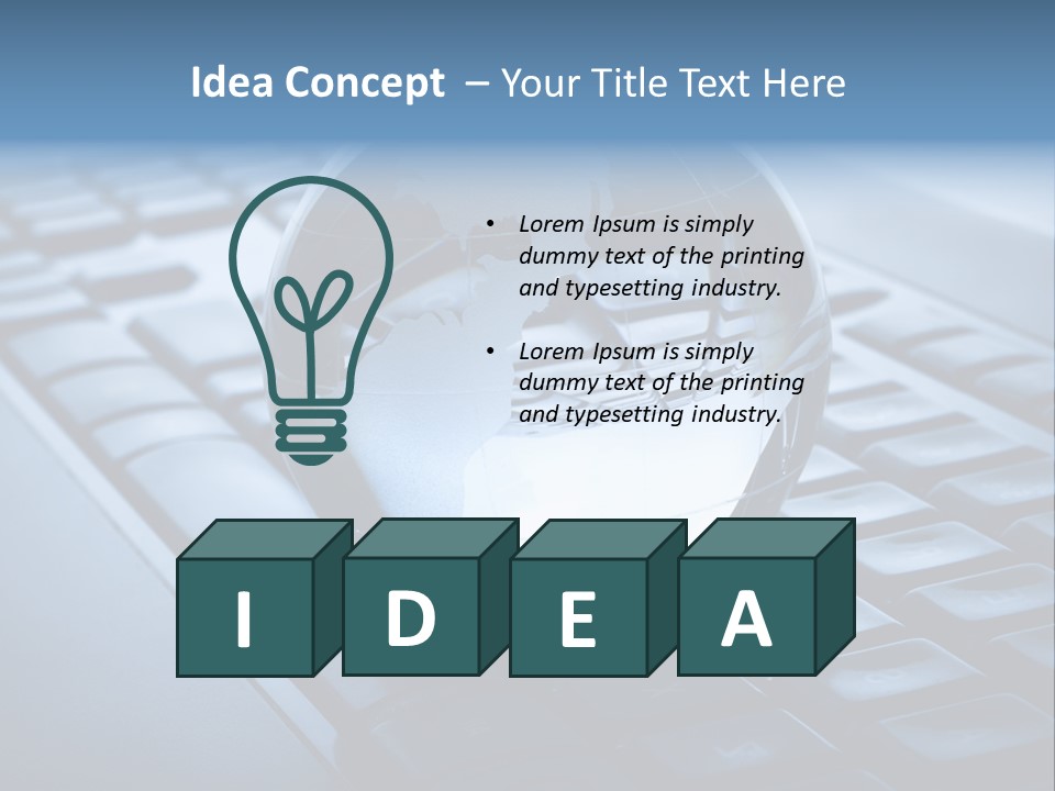 A Globe On Top Of A Computer Keyboard PowerPoint Template