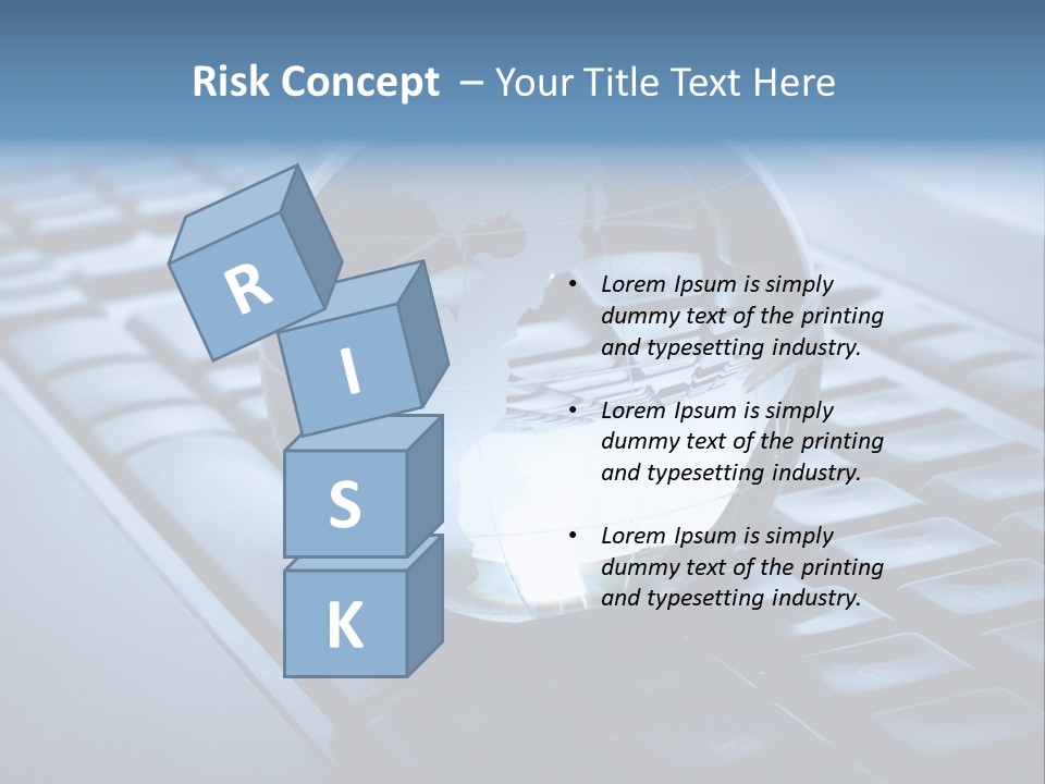 A Globe On Top Of A Computer Keyboard PowerPoint Template