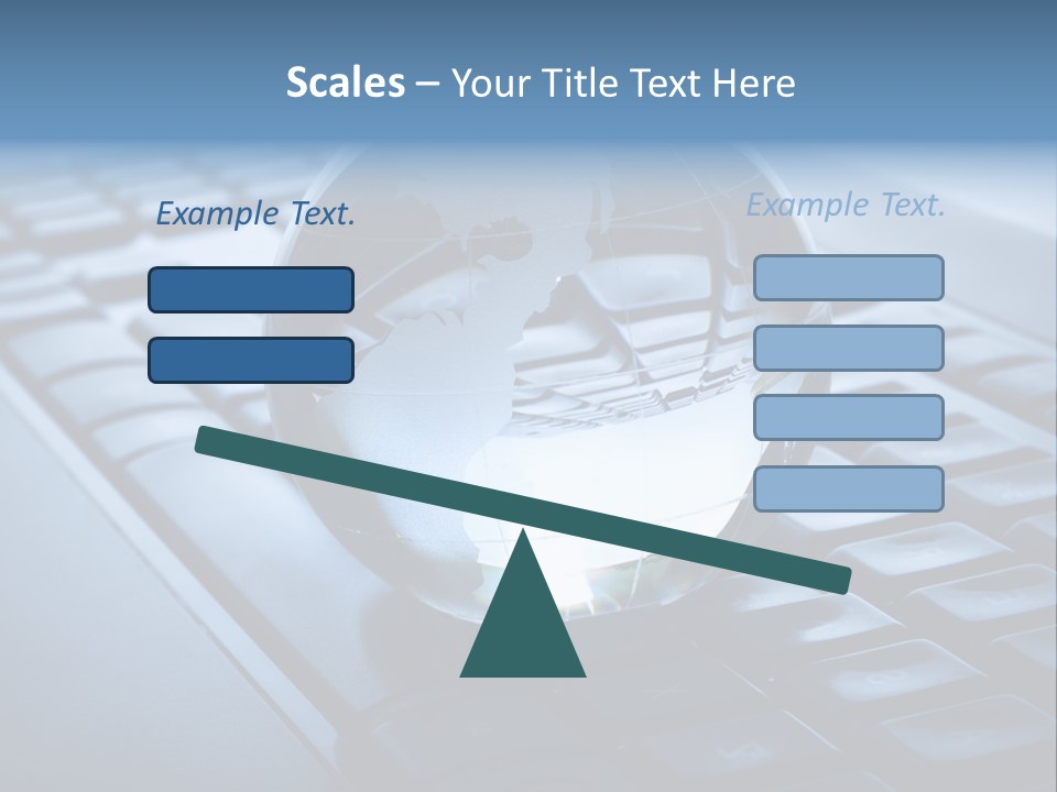 A Globe On Top Of A Computer Keyboard PowerPoint Template