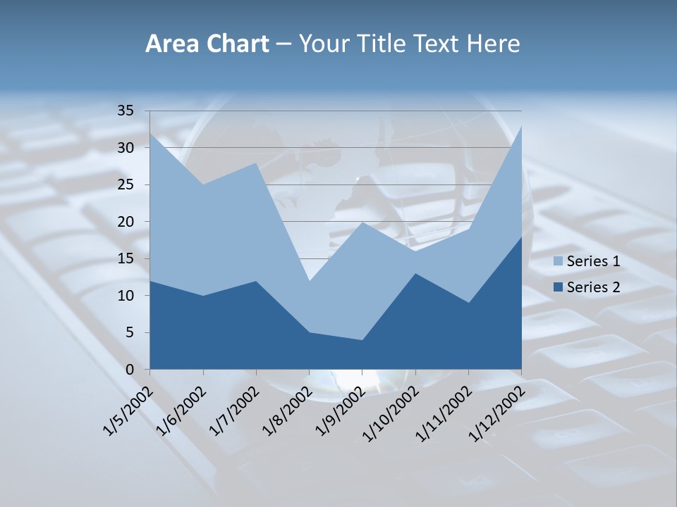 A Globe On Top Of A Computer Keyboard PowerPoint Template