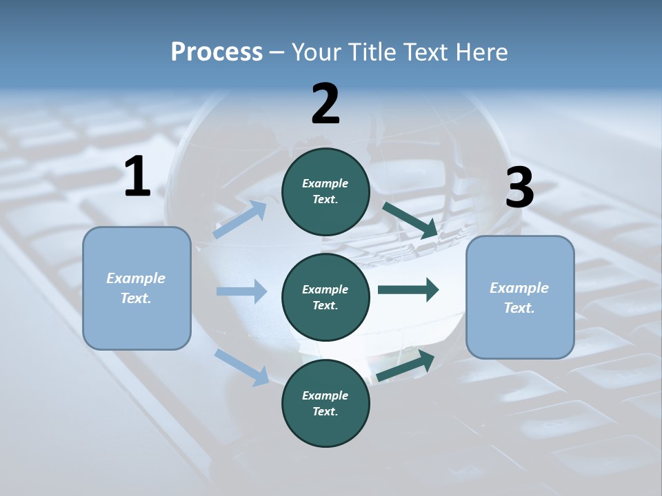 A Globe On Top Of A Computer Keyboard PowerPoint Template