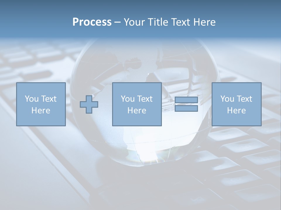 A Globe On Top Of A Computer Keyboard PowerPoint Template