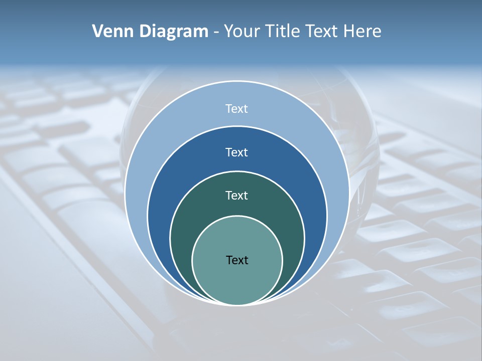A Globe On Top Of A Computer Keyboard PowerPoint Template
