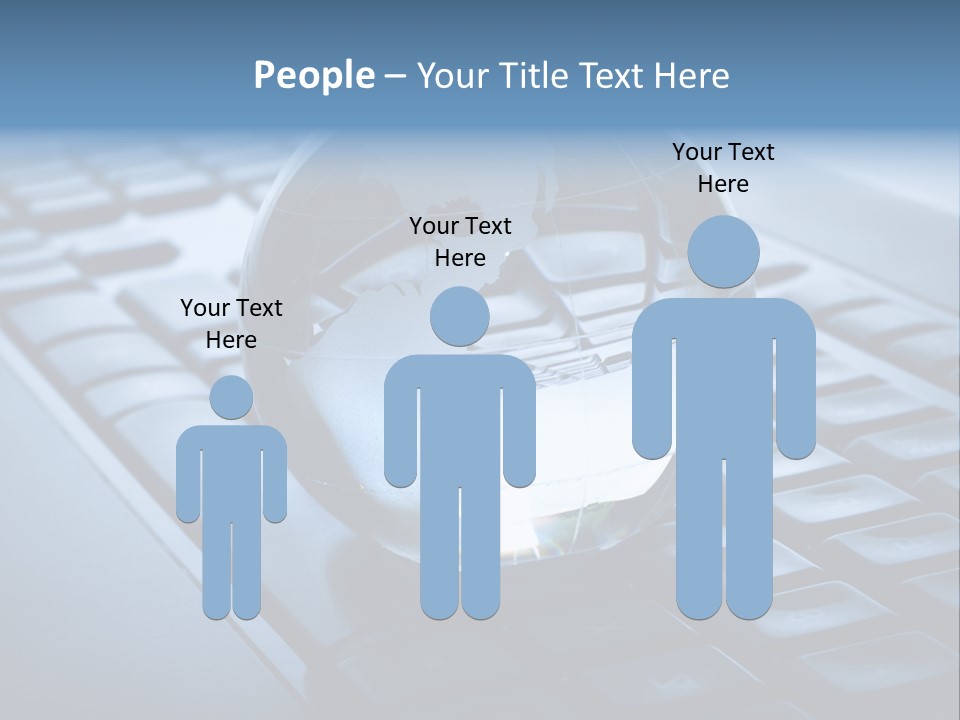 A Globe On Top Of A Computer Keyboard PowerPoint Template