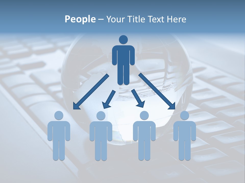 A Globe On Top Of A Computer Keyboard PowerPoint Template