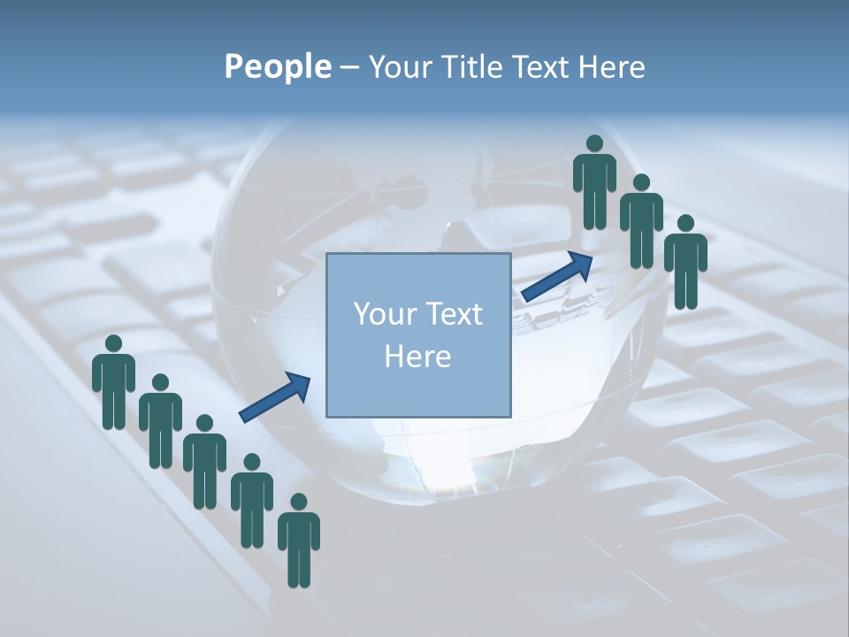 A Globe On Top Of A Computer Keyboard PowerPoint Template