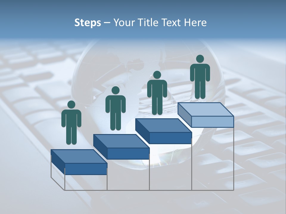 A Globe On Top Of A Computer Keyboard PowerPoint Template