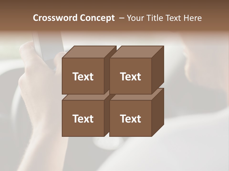A Man Holding A Cell Phone While Driving A Car PowerPoint Template