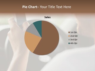 A Man Holding A Cell Phone While Driving A Car PowerPoint Template