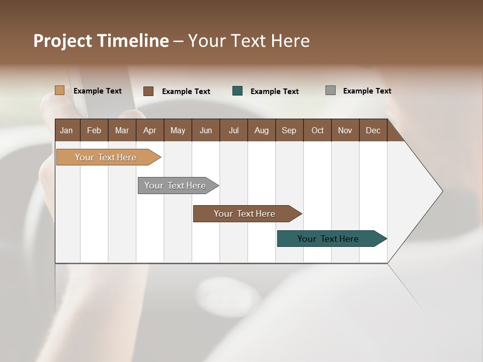 A Man Holding A Cell Phone While Driving A Car PowerPoint Template