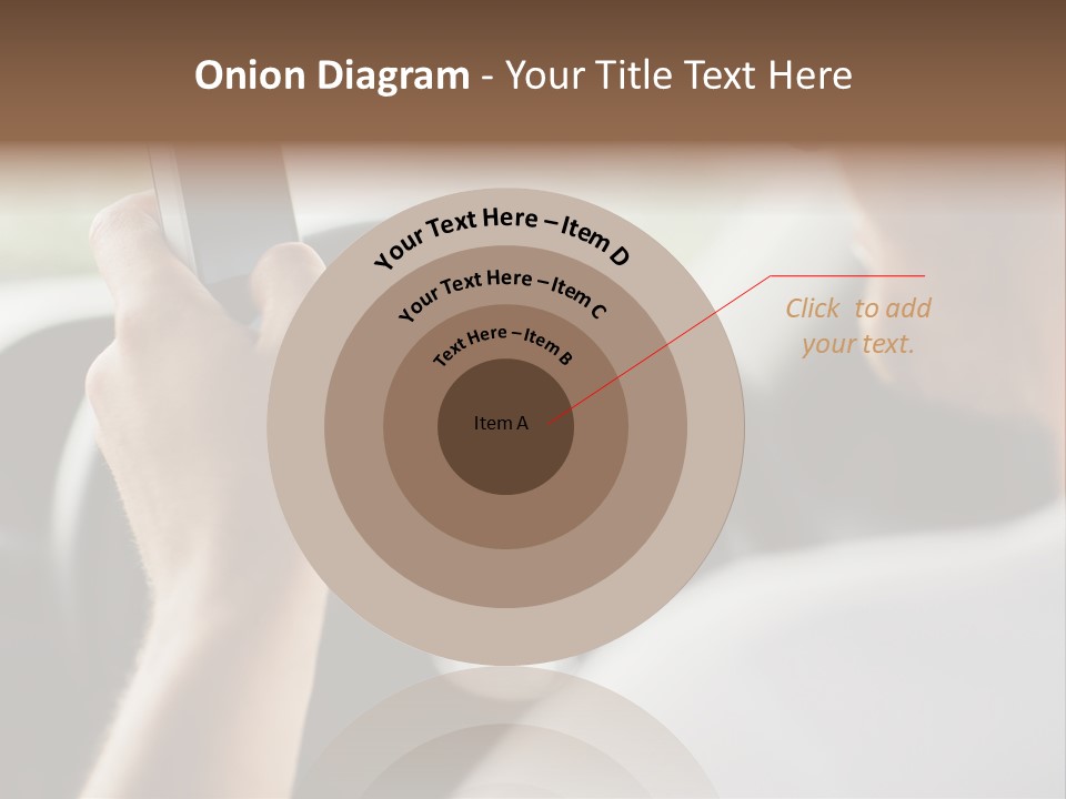 A Man Holding A Cell Phone While Driving A Car PowerPoint Template