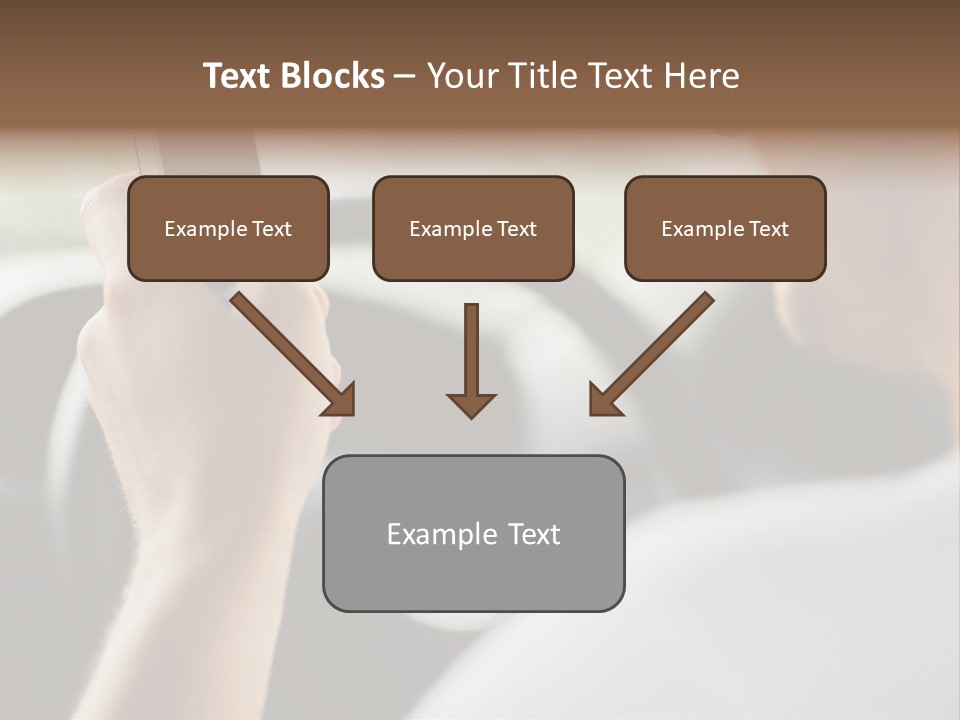 A Man Holding A Cell Phone While Driving A Car PowerPoint Template