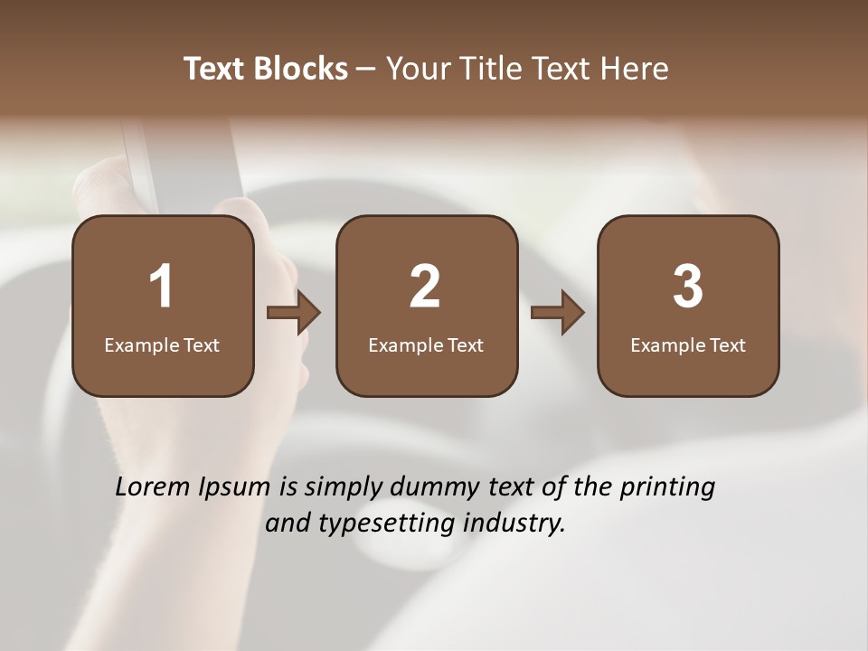 A Man Holding A Cell Phone While Driving A Car PowerPoint Template
