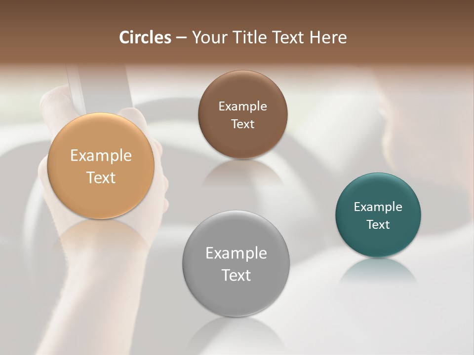 A Man Holding A Cell Phone While Driving A Car PowerPoint Template