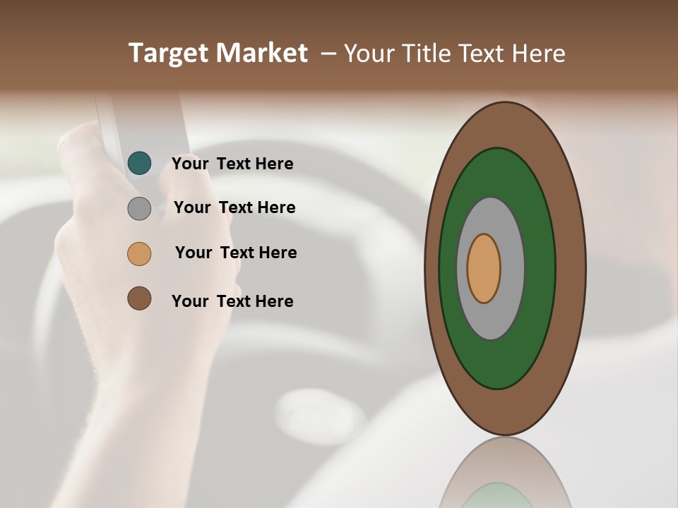 A Man Holding A Cell Phone While Driving A Car PowerPoint Template