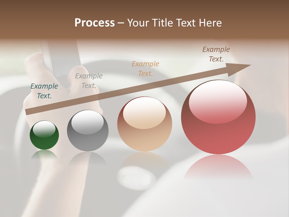 A Man Holding A Cell Phone While Driving A Car PowerPoint Template