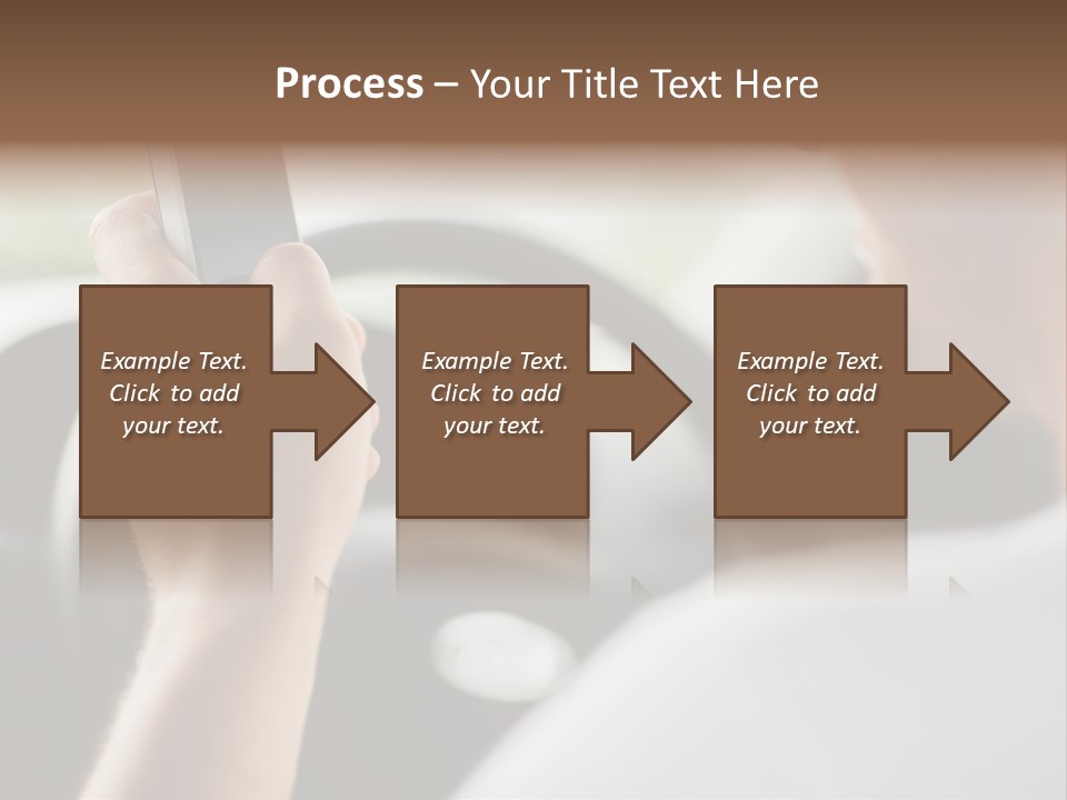 A Man Holding A Cell Phone While Driving A Car PowerPoint Template