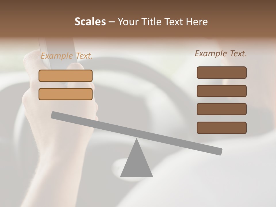 A Man Holding A Cell Phone While Driving A Car PowerPoint Template