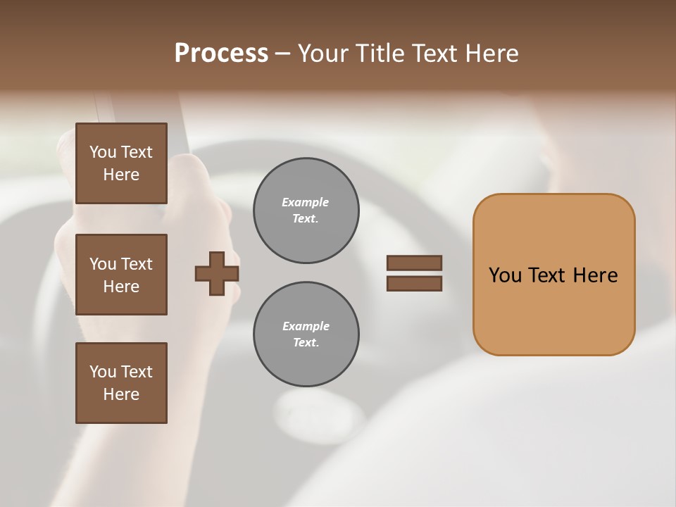 A Man Holding A Cell Phone While Driving A Car PowerPoint Template