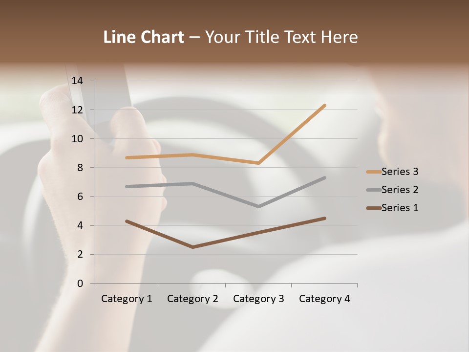 A Man Holding A Cell Phone While Driving A Car PowerPoint Template