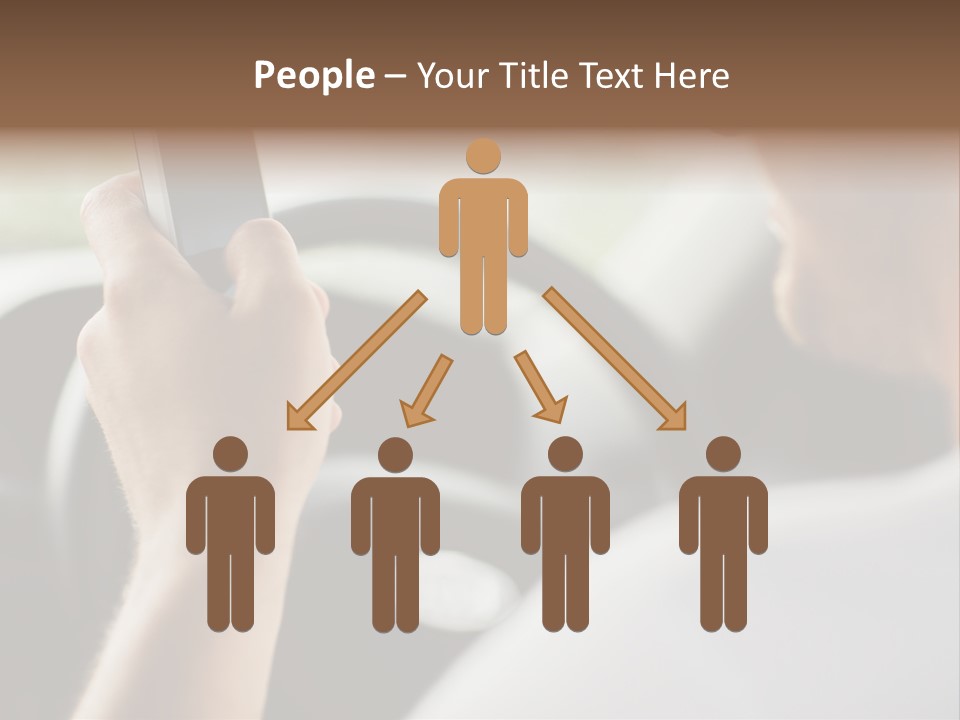 A Man Holding A Cell Phone While Driving A Car PowerPoint Template