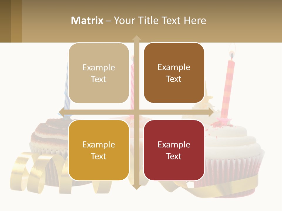 A Group Of Cupcakes With Candles On Them PowerPoint Template