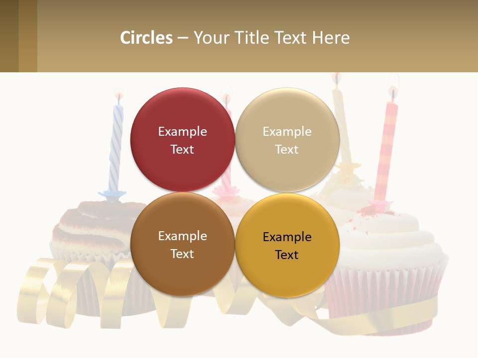A Group Of Cupcakes With Candles On Them PowerPoint Template