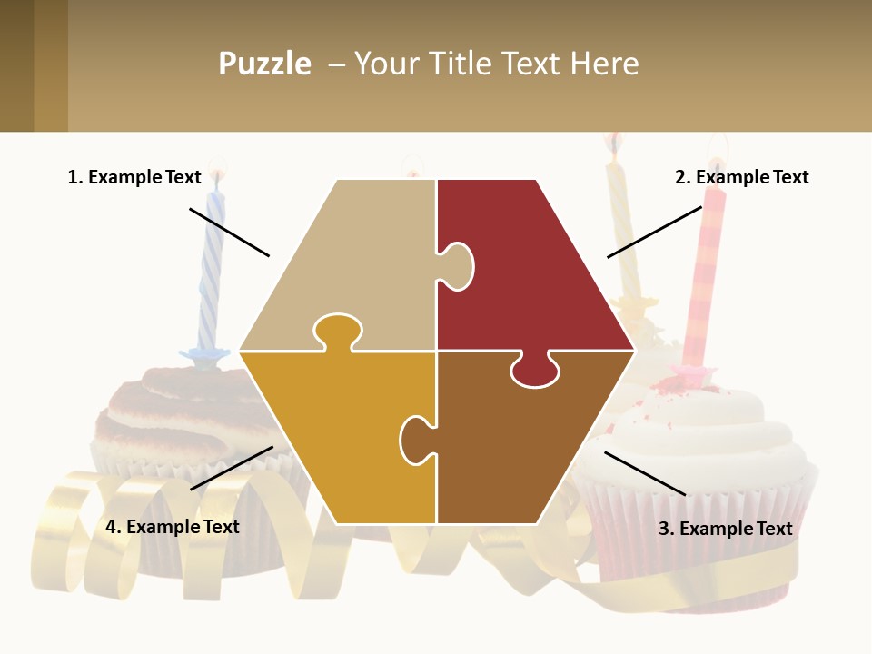 A Group Of Cupcakes With Candles On Them PowerPoint Template