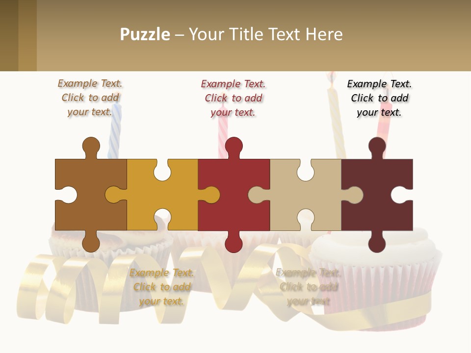 A Group Of Cupcakes With Candles On Them PowerPoint Template